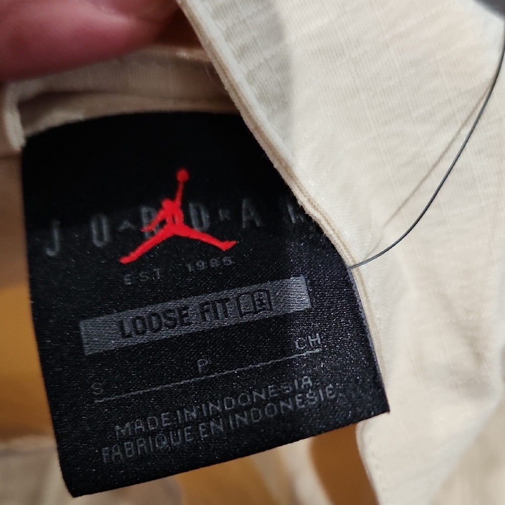 NWT JORDAN Flight WOVEN Cream Jacket with Red Accents - Picture 3 of 4